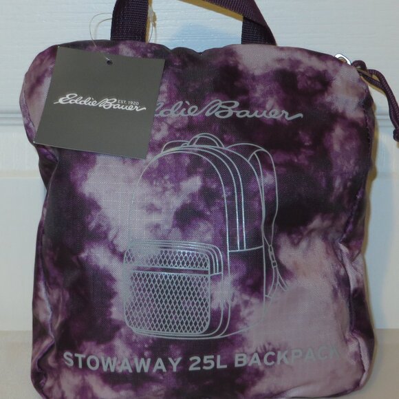 Eddie Bauer Stowaway Backpack in purple wash 25 L capacity - Picture 2 of 4